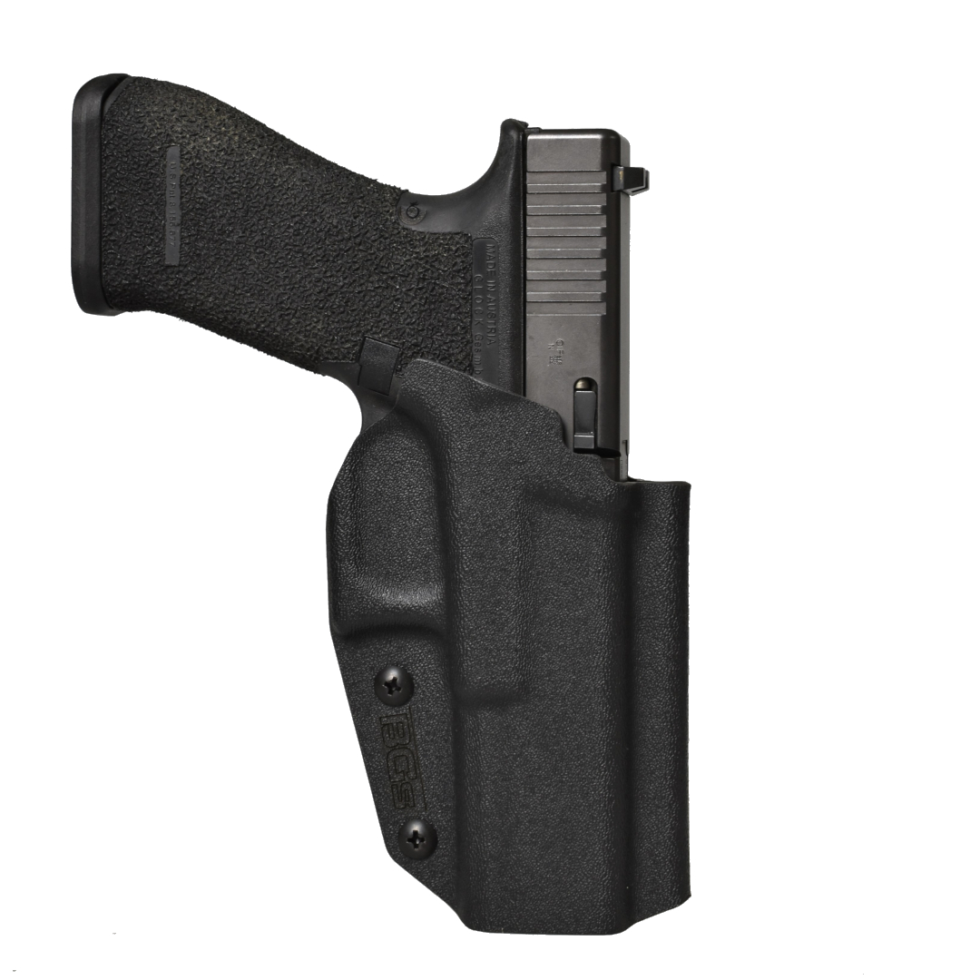 BGS Malin Glock pistoolikotelo kitkalukituksella + Mid Ride vyölenkillä