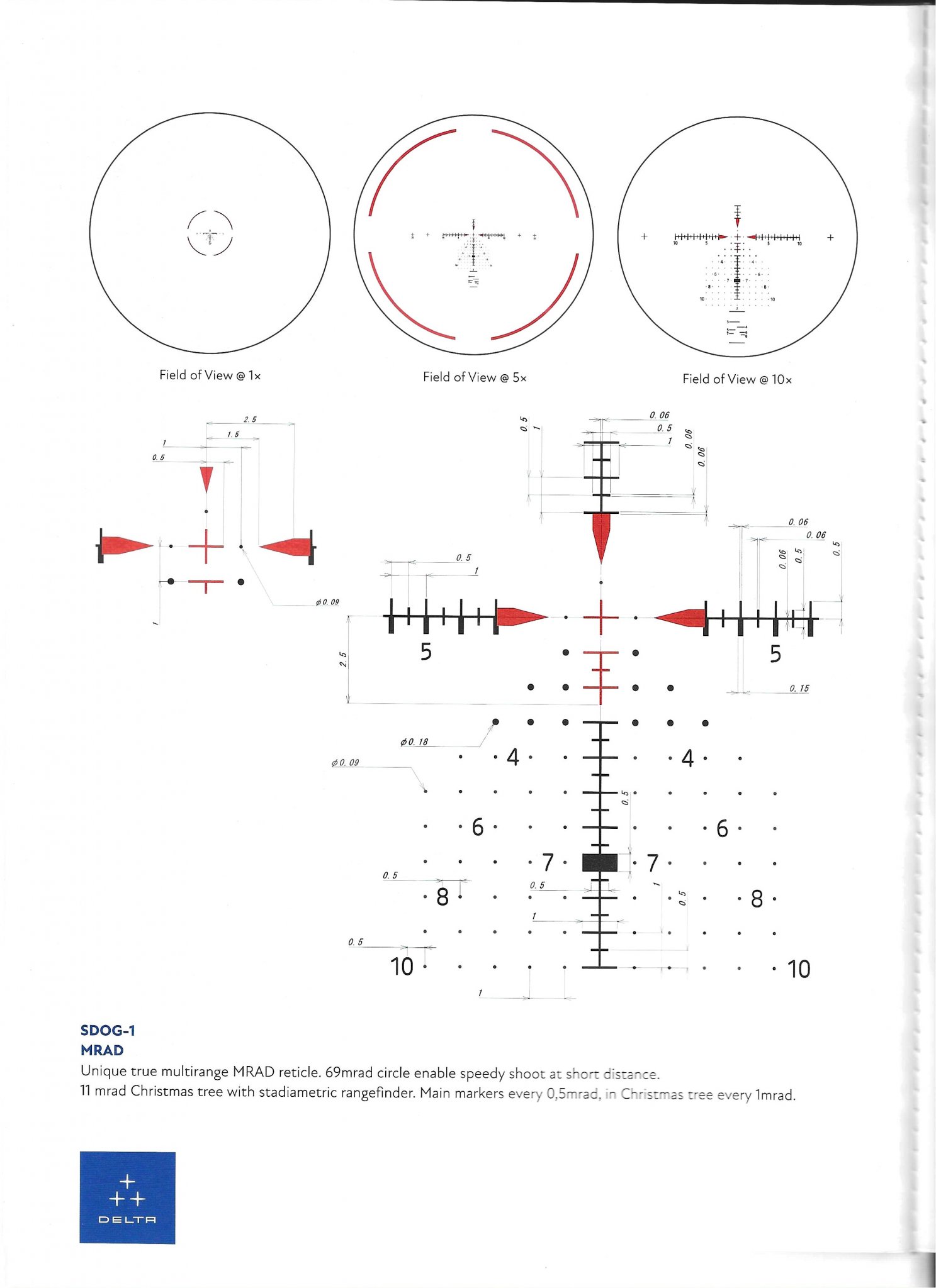 Delta Stryker 1-10X28 reticle